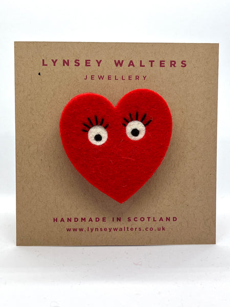 Surprised Heart Brooch