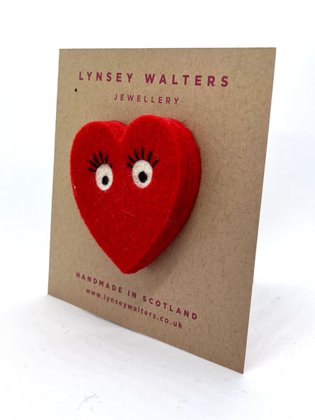 Surprised Heart Brooch