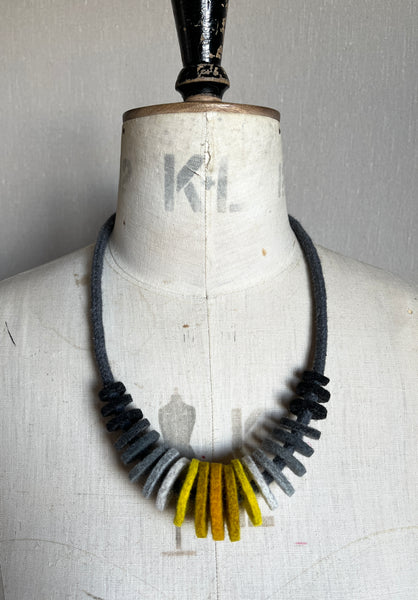 Miley Necklace - Mustard & Grey