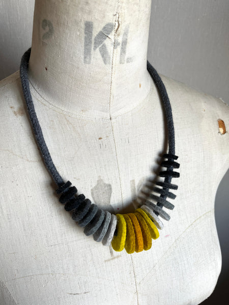 Miley Necklace - Mustard & Grey