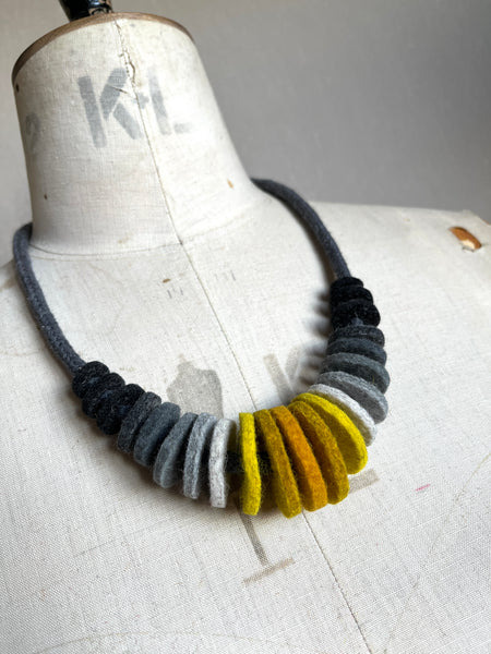 Miley Necklace - Mustard & Grey