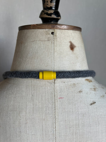Miley Necklace - Mustard & Grey