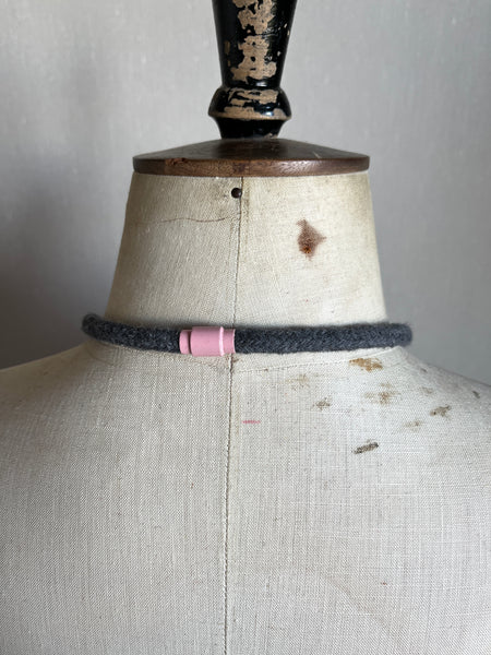 Pop Flower Necklace Grey with Soft Multi