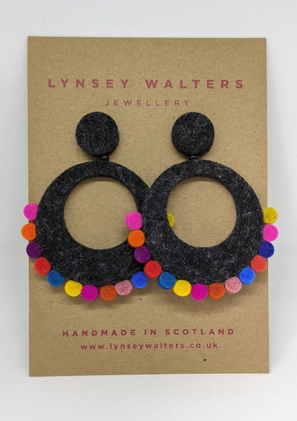 Large Festival Earrings - Charcoal