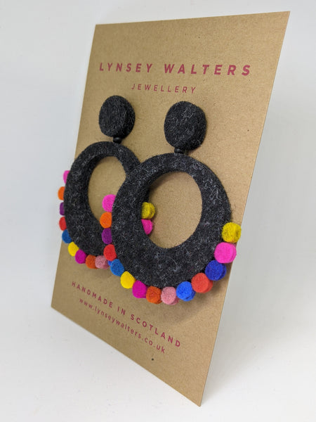 Large Festival Earrings - Charcoal