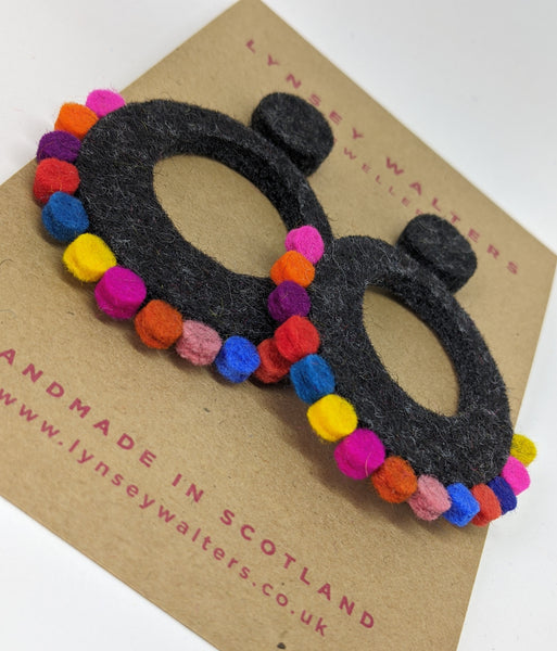 Large Festival Earrings - Charcoal