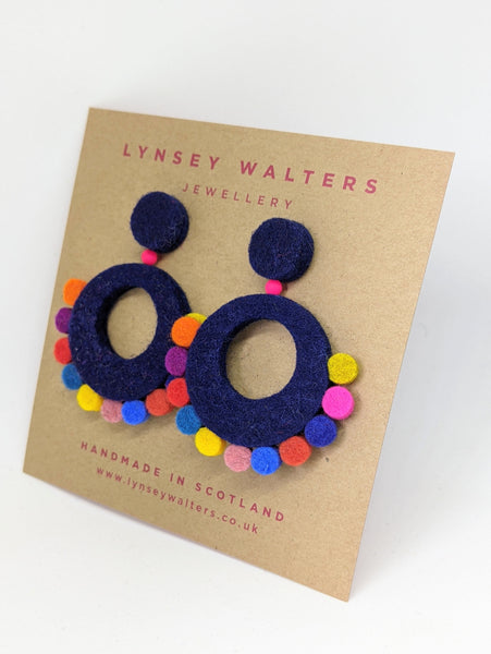 Festival Earrings - Navy