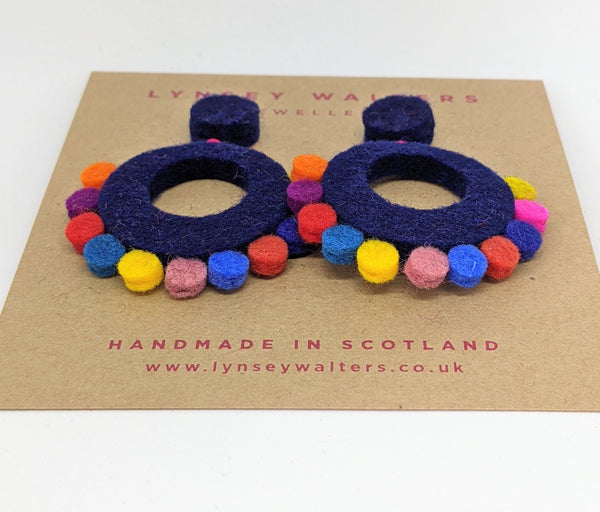 Festival Earrings - Navy