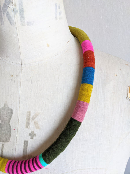 Velvet Edge Throw On Necklace, Multi colour