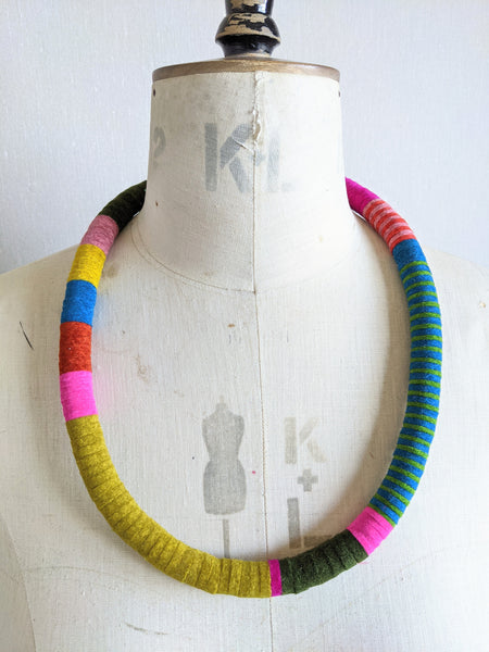 Velvet Edge Throw On Necklace, Multi colour