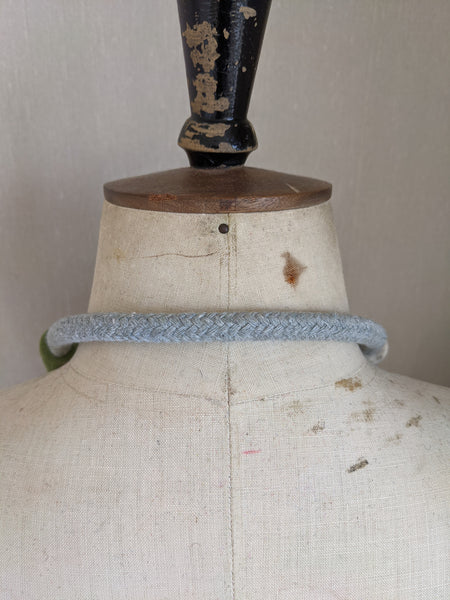 Chunky Colour blocks Necklace - Soft Grey & Multi Colour