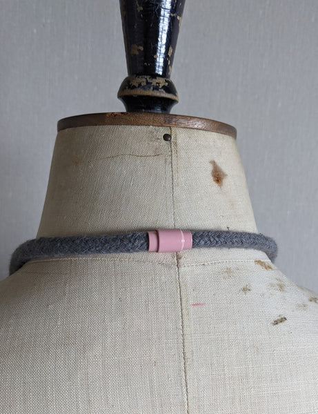 Handmade Merino Beads and Rope Necklace - Soft Multi