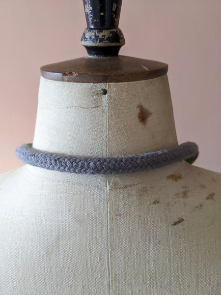 Chunky Rainbow Stripe Necklace - Soft Grey & Multi Colour