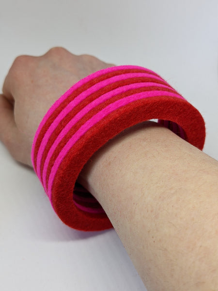 Chunky Bangle Red & Pink