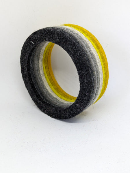 Chunky Bangle Ombre Grey to Mustard