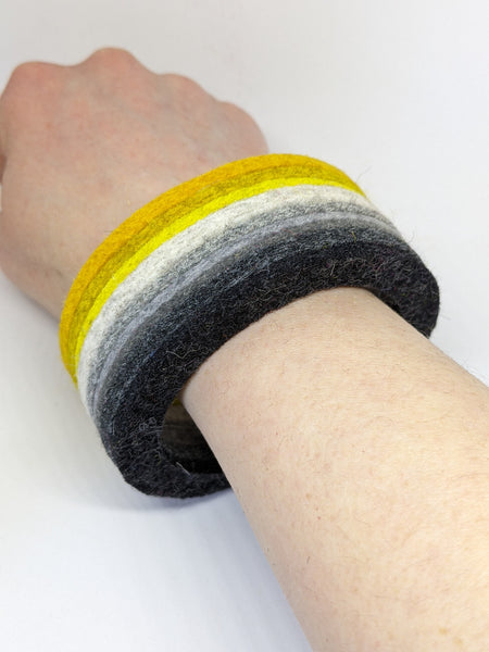 Chunky Bangle Ombre Grey to Mustard