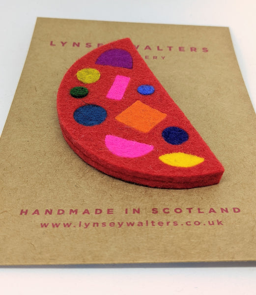 Crescent brooch Multi Colour