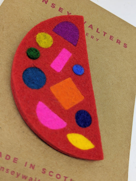 Crescent brooch Multi Colour