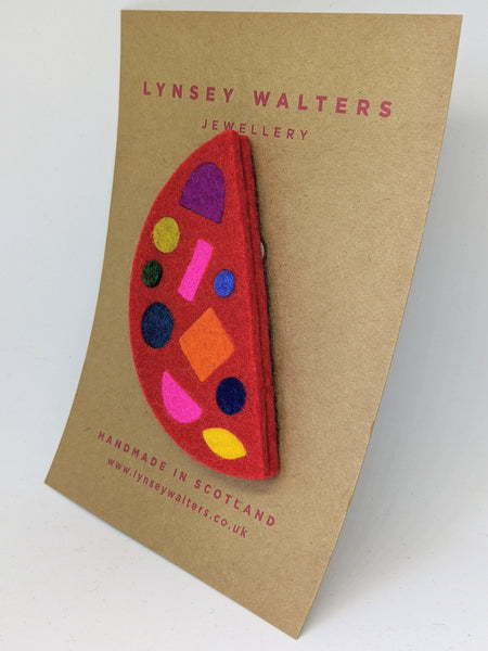 Crescent brooch Multi Colour