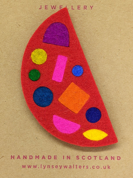 Crescent brooch Multi Colour