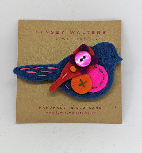 Pigeon Brooch - Multi Colour