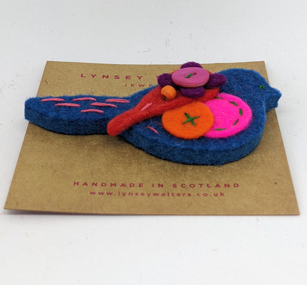 Pigeon Brooch - Multi Colour