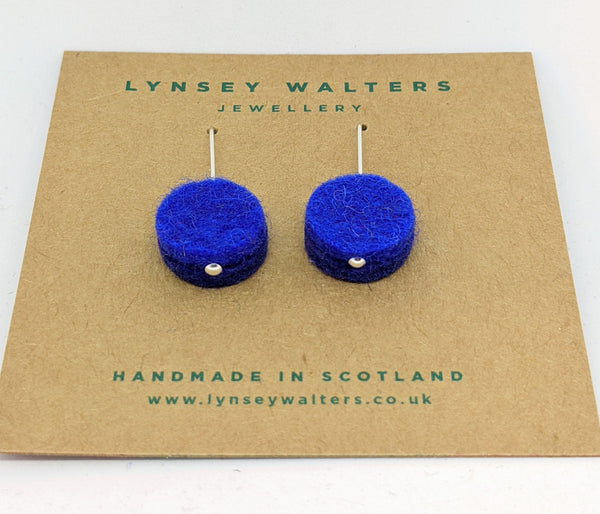Dot earrings, New Blue