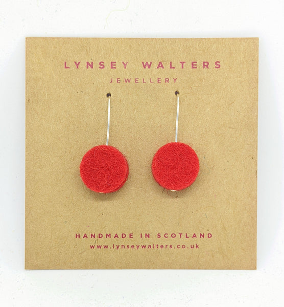 Dot earrings, red