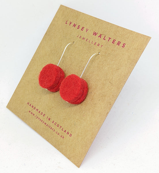 Dot earrings, red