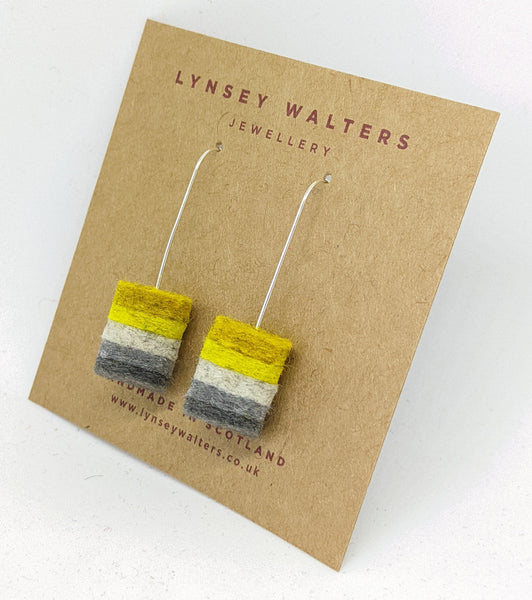 Ombre Earrings, Mustard