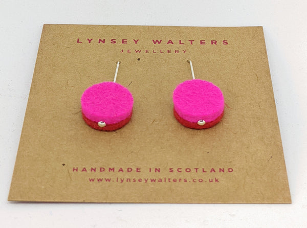 Dot earrings, pink