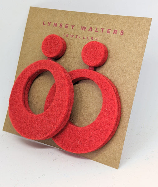 Retro hoop earrings Large - Scarlet