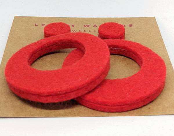 Retro hoop earrings Large - Scarlet