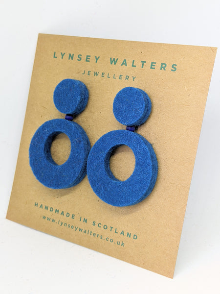 Retro hoop earrings - Teal