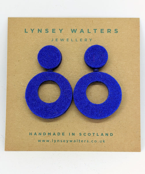 Retro hoop earrings - New Blue