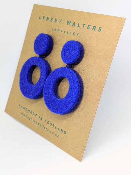 Retro hoop earrings - New Blue