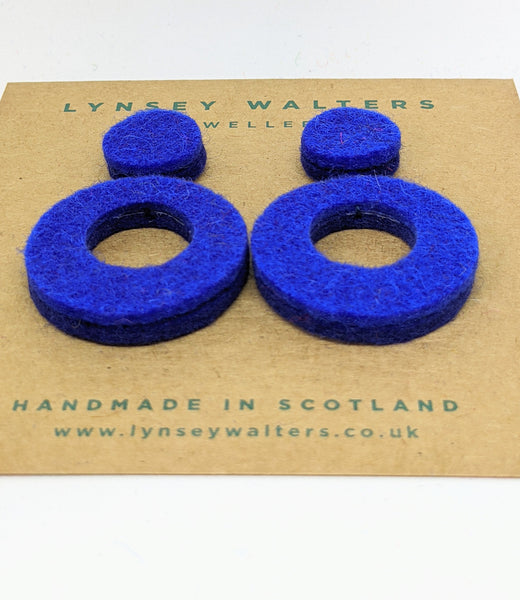 Retro hoop earrings - New Blue