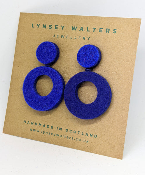 Retro hoop earrings - New Blue