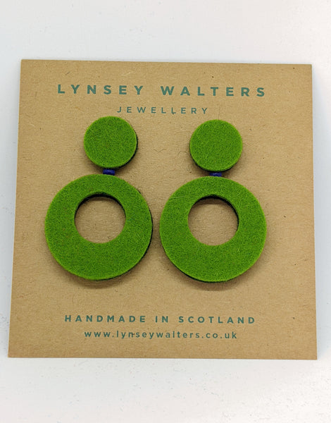 Retro hoop earrings - Green