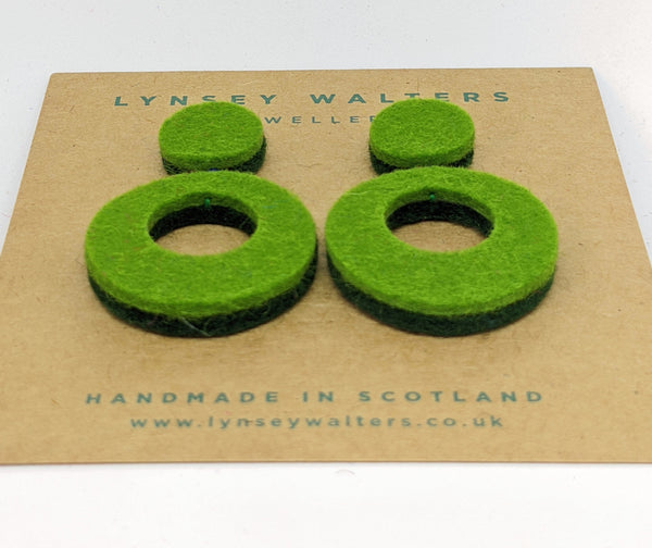 Retro hoop earrings - Green