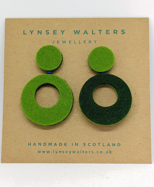 Retro hoop earrings - Green