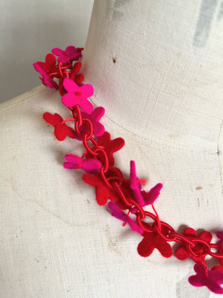 Flower Confetti Necklace Scarlet & Pink