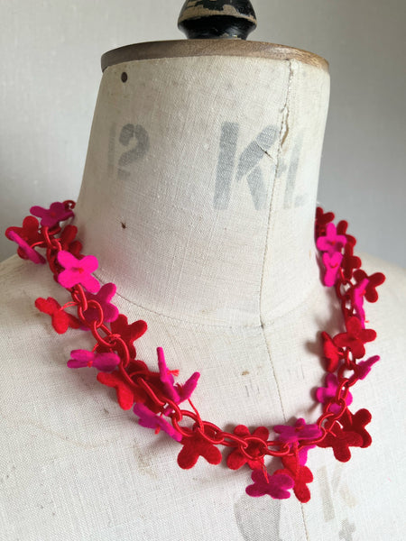 Flower Confetti Necklace Scarlet & Pink