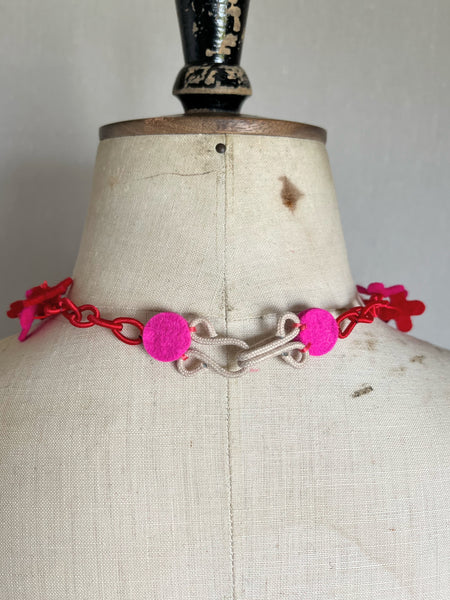 Flower Confetti Necklace Scarlet & Pink
