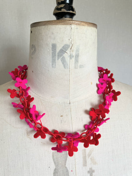 Flower Confetti Necklace Scarlet & Pink