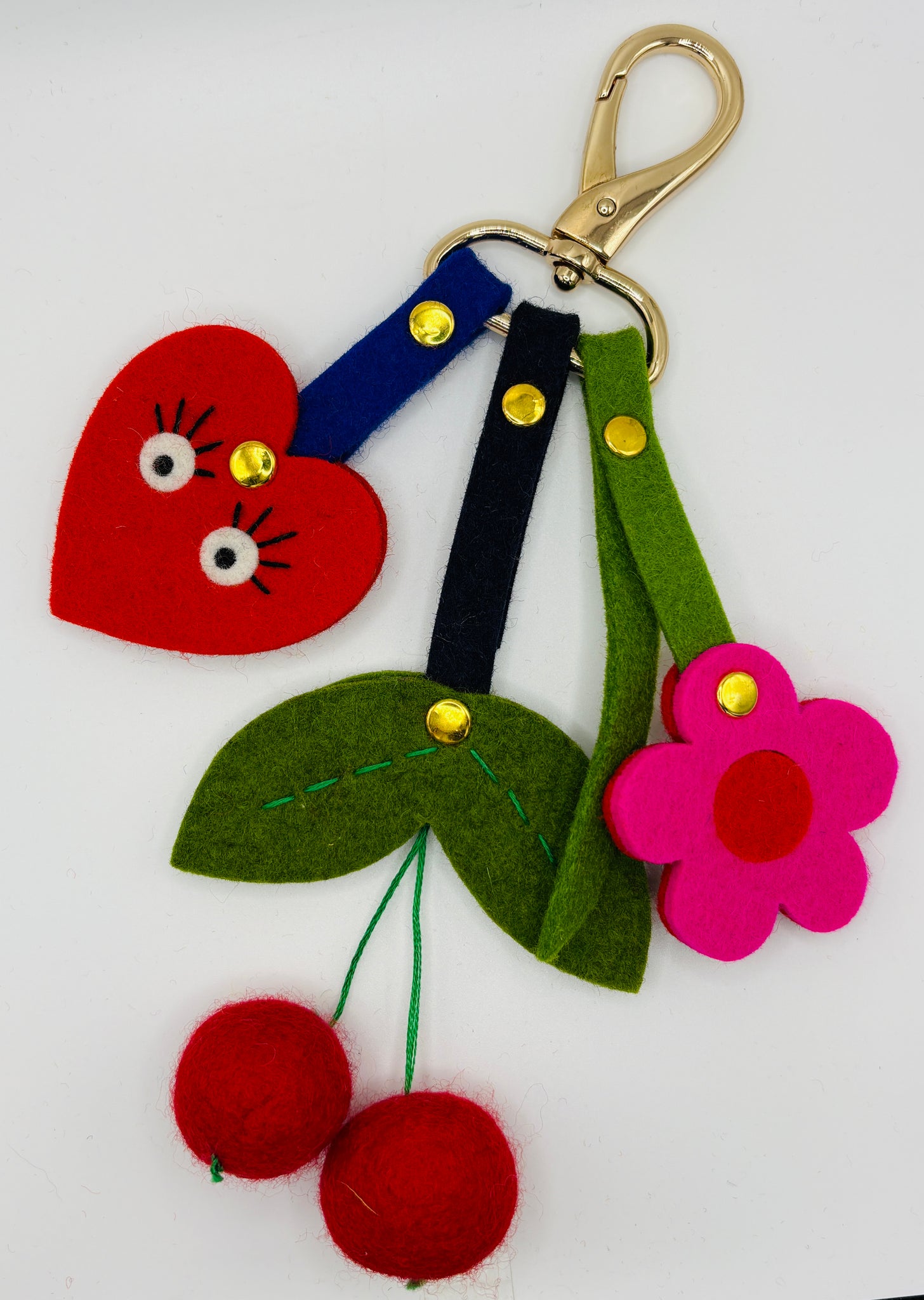 Heart, Cherry, Flower Bag Charm