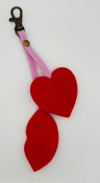 Hearts 'n' Lips Bag Charm