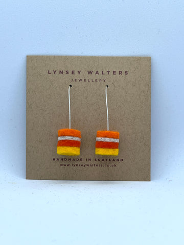 Stripe Earrings, Orange Mix