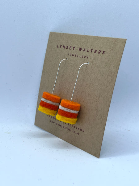 Stripe Earrings, Orange Mix