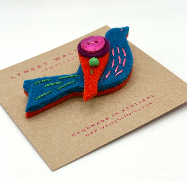 Little Birdy Brooch, Multi Colour
